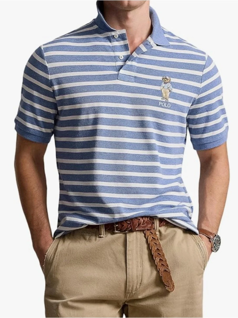 POLO RALPH LAUREN Men's Custom Slim Fit Polo Bear Polo Shirt